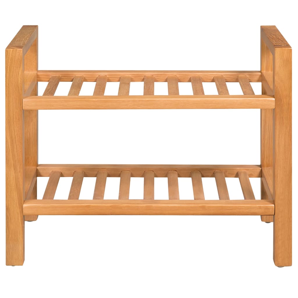 VidaXL shoe rack with 2 shelves 50x27x40 cm solid oak