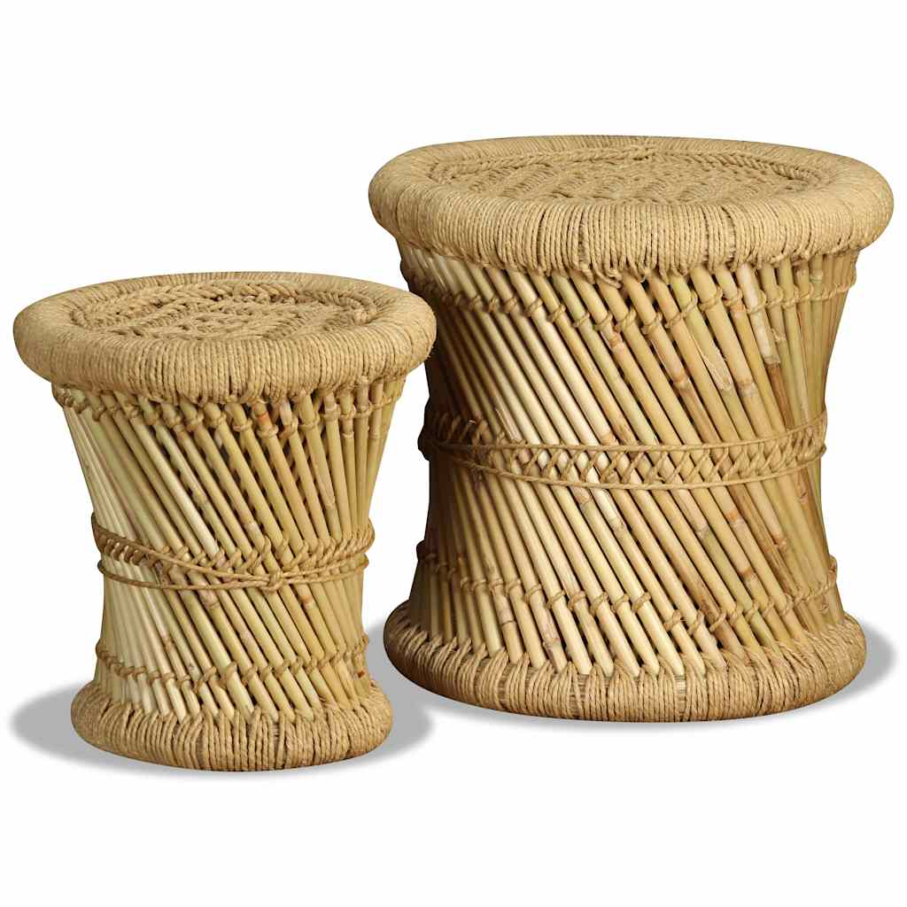 Vidaxl krukken 2 st bamboe en jute