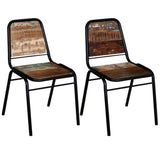 Vidaxl eetkamerstoelen 2 st massief gerecycled hout