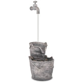 Vidaxl Water ornament with crane and buckets Polyresin