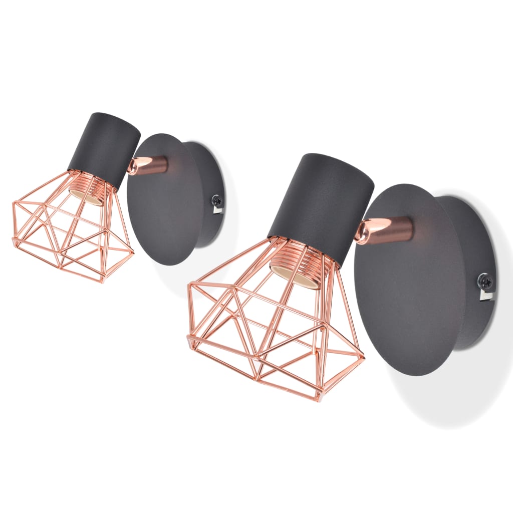 Lampa ścienna Vidaxl E14 Black and Copper 2 STS