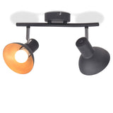 Vidaxl Deckenlampe für 2 Birnen E27 Schwarz und Golden