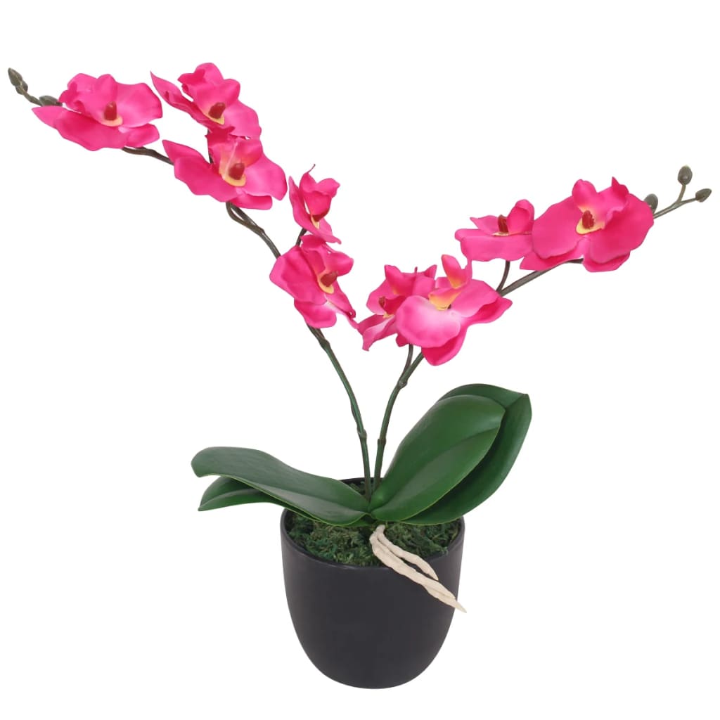 Vidaxl kunstplant orchidee met pot 30 cm rood