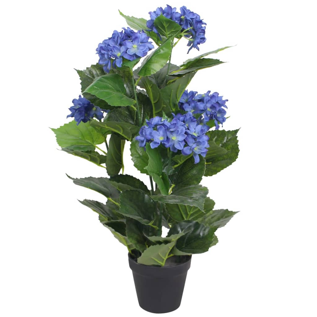 Vidaxl Art Hortensia Plant z garnkiem 60 cm niebieski