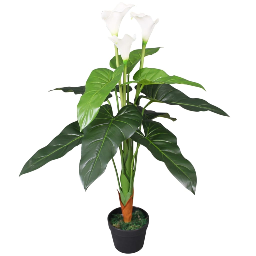 Vidaxl Art Calla Lelie Plant with pot 85 cm white