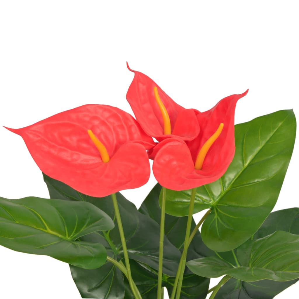 Planta Anthurium de Art Vidaxl con maceta 45 cm rojo y amarillo