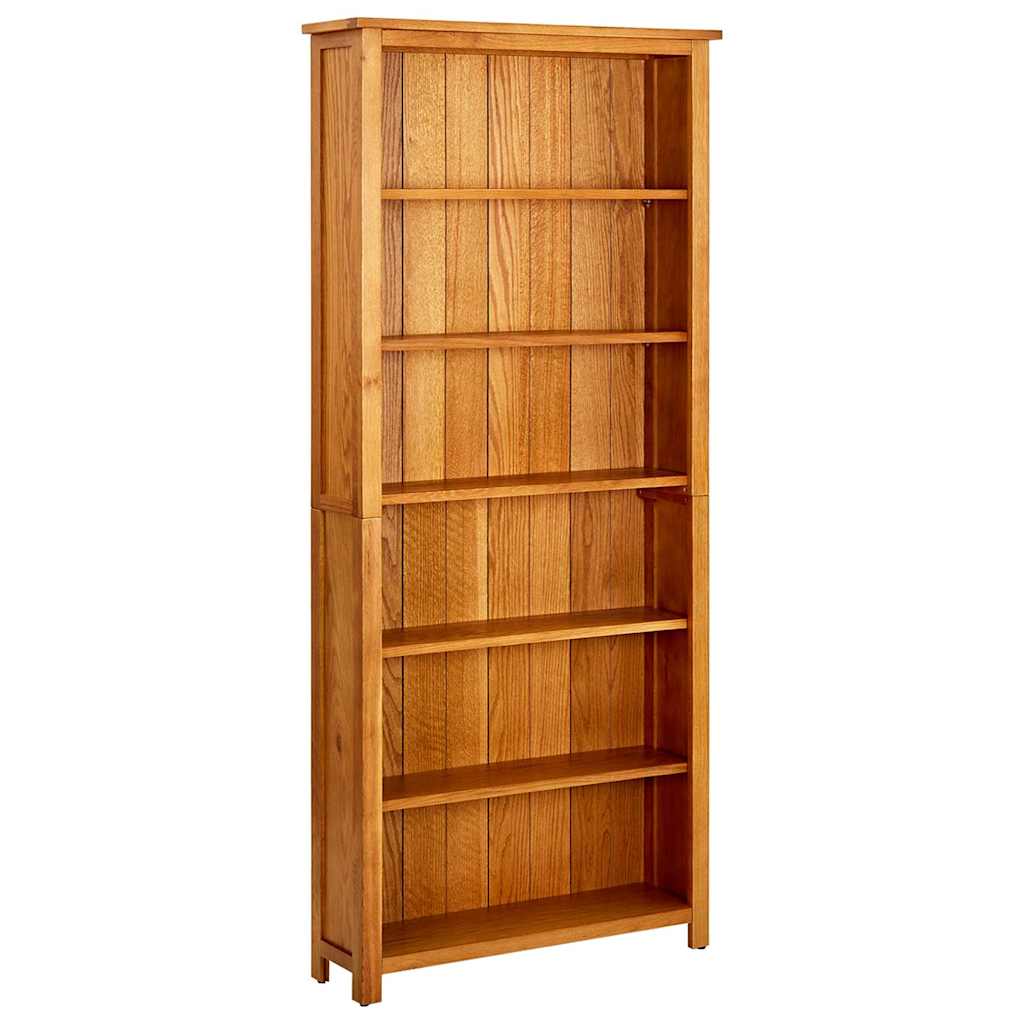 Vidaxl boekenkast met 6 schappen 80x22,5x180 cm massief eikenhout