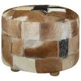 Vidaxl poef rond 50x50x45 cm geitenleer