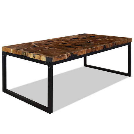 Vidaxl salontafel 110x60x40 cm teakhout en hars