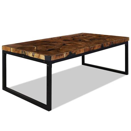 Vidaxl salontafel 110x60x40 cm teakhout en hars