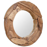 Miroir décoratif vidaxl autour de 80 cm de bois de teck