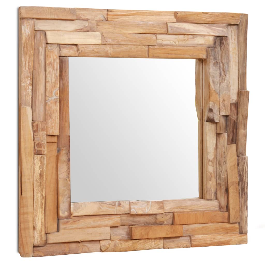 Vidaxl Decorative Mirror Square 60x60 cm Wood en teck