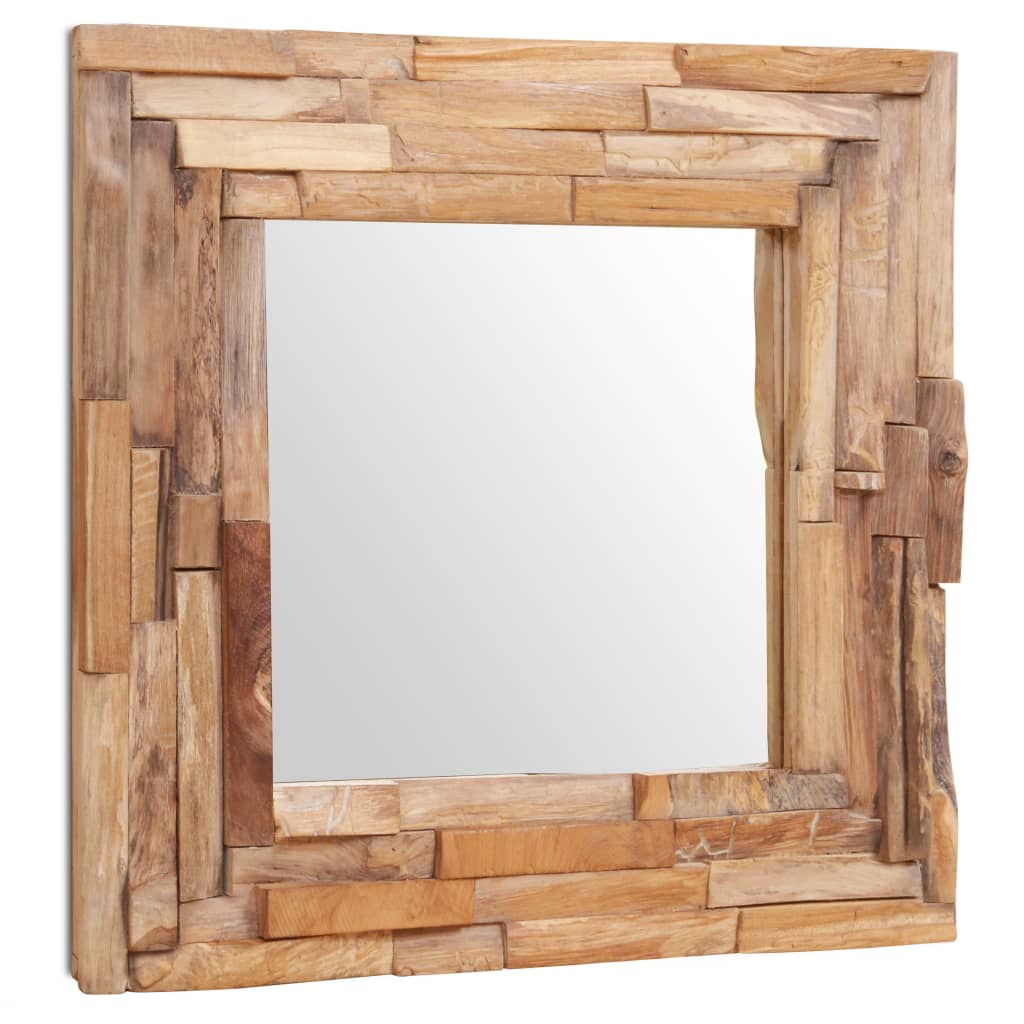 Vidaxl Decorative Mirror Square 60x60 cm Wood en teck