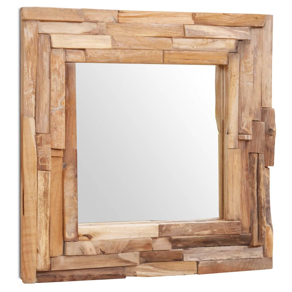 Vidaxl Decorative Mirror Square 60x60 cm Wood en teck