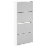 Vidaxl schoenenkast met 4 spiegels 63x17x134 cm wit