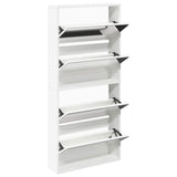 Vidaxl schoenenkast met 4 spiegels 63x17x134 cm wit