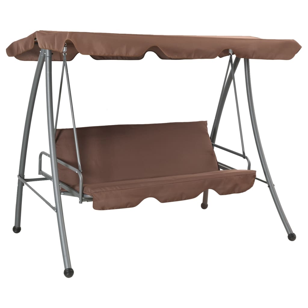 Vidaxl Swing Bench for Outdoor med Luifel Coffee -farget