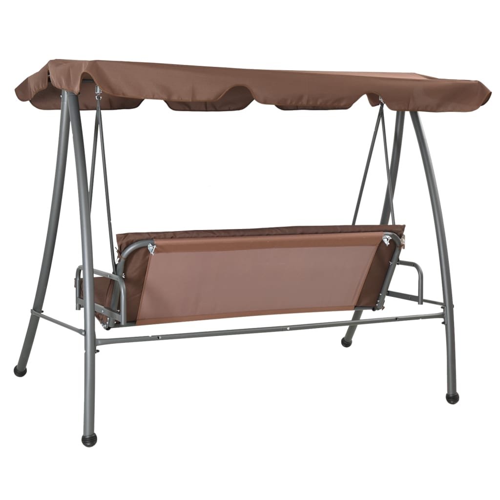 Vidaxl Swing Bench for Outdoor med Luifel Coffee -farget