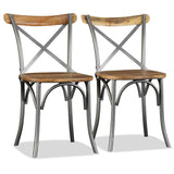 Vidaxl eetkamerstoelen 2 st massief mangohout
