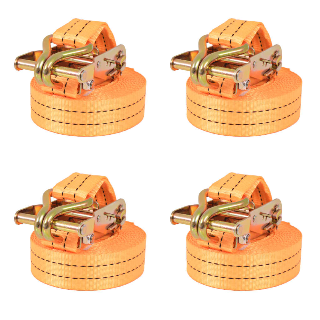 Vidaxl span Pneuen 1 Tonnen 6mx38mm orange 4 PCs