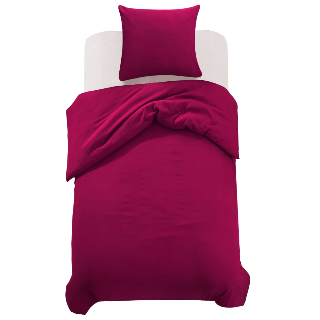 Vidaxl dekbedovertrekset 155x220 80x80 cm bordeauxrood