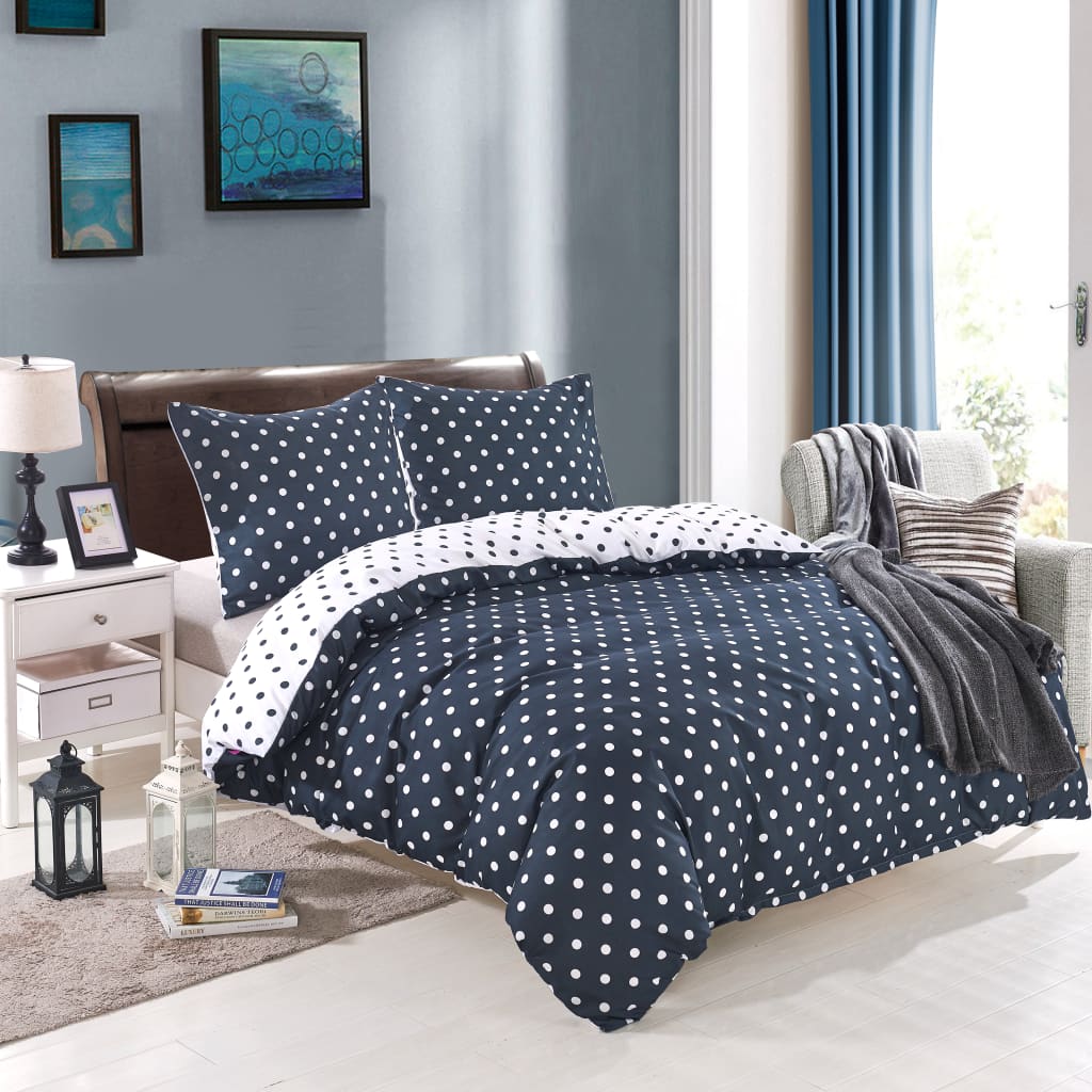 Vidaxl Duvet Superlay Set Dots 240x220 80x80 cm