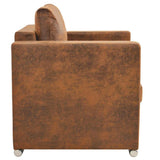 Vidaxl fauteuil bruin 82x73x82 cm imitatiesuède
