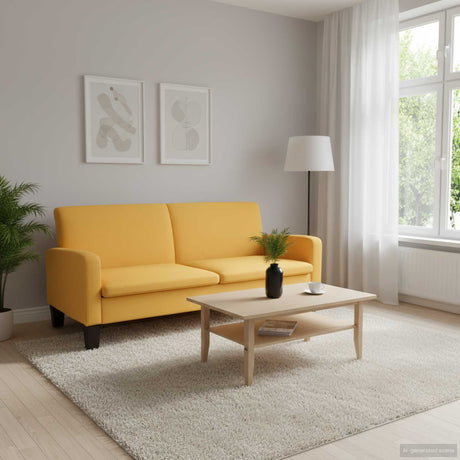 Vidaxl driezitsbank 180x65x76 cm geel