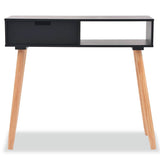 Vidaxl wandtafel 80x30x72 cm massief grenenhout zwart