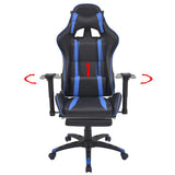 Vidaxl bureau- gamestoel verstelbaar met voetensteun blauw