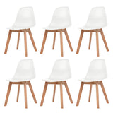 Vidaxl eetkamerstoelen 6 st kunststof wit