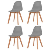 Vidaxl eetkamerstoelen 4 st kunststof grijs