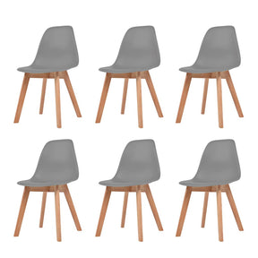 Vidaxl eetkamerstoelen 6 st kunststof grijs