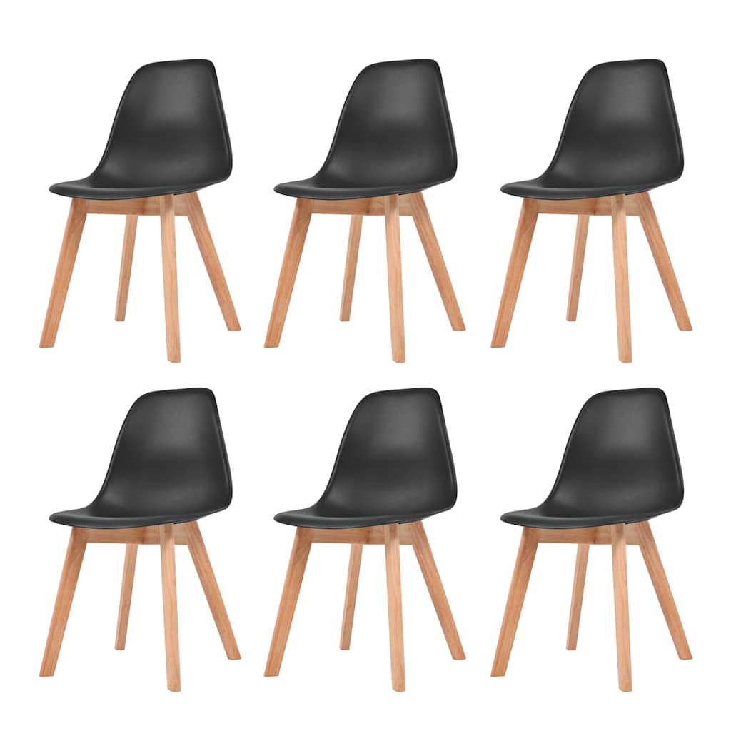 Vidaxl eetkamerstoelen 6 st kunststof zwart