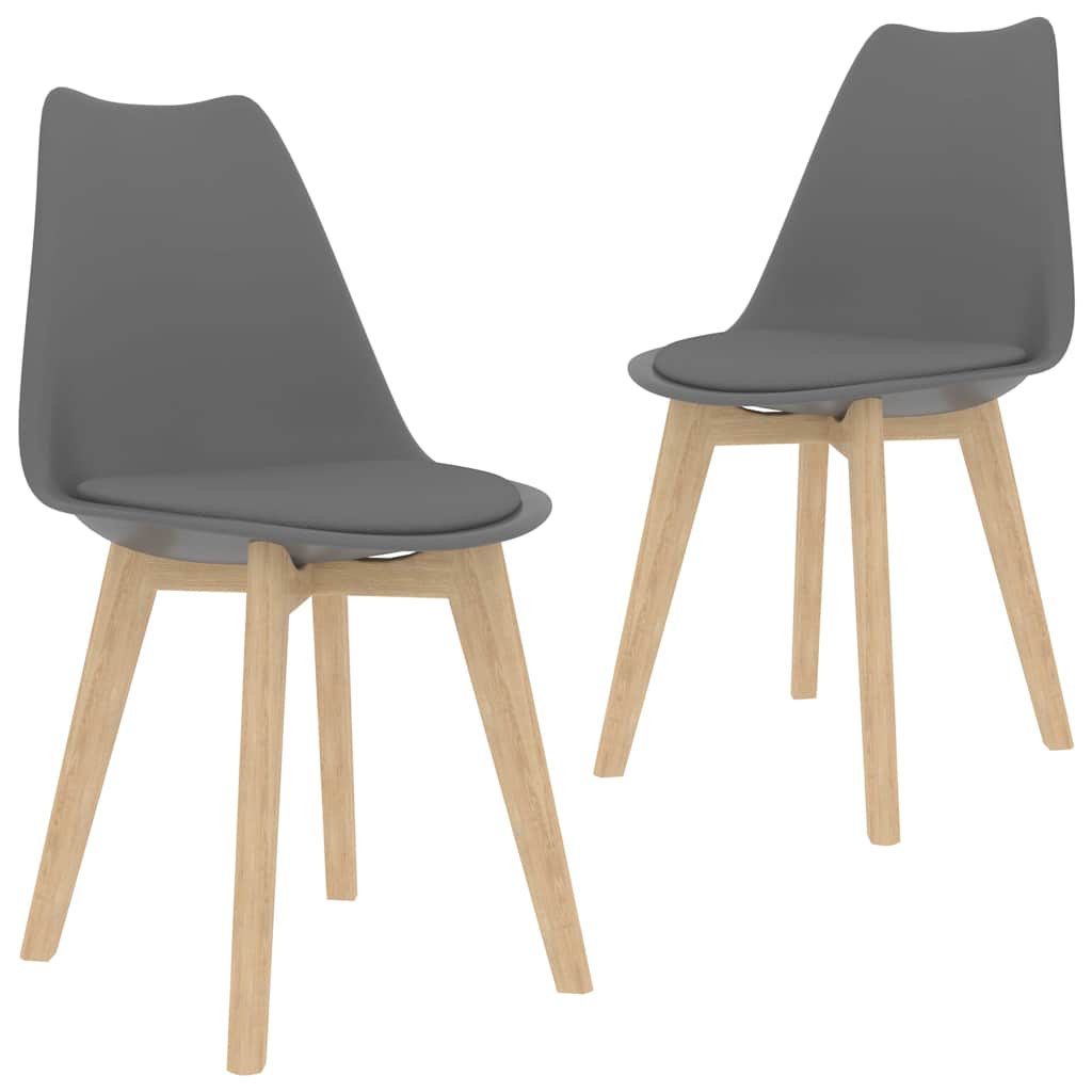 Vidaxl eetkamerstoelen 2 st kunststof grijs