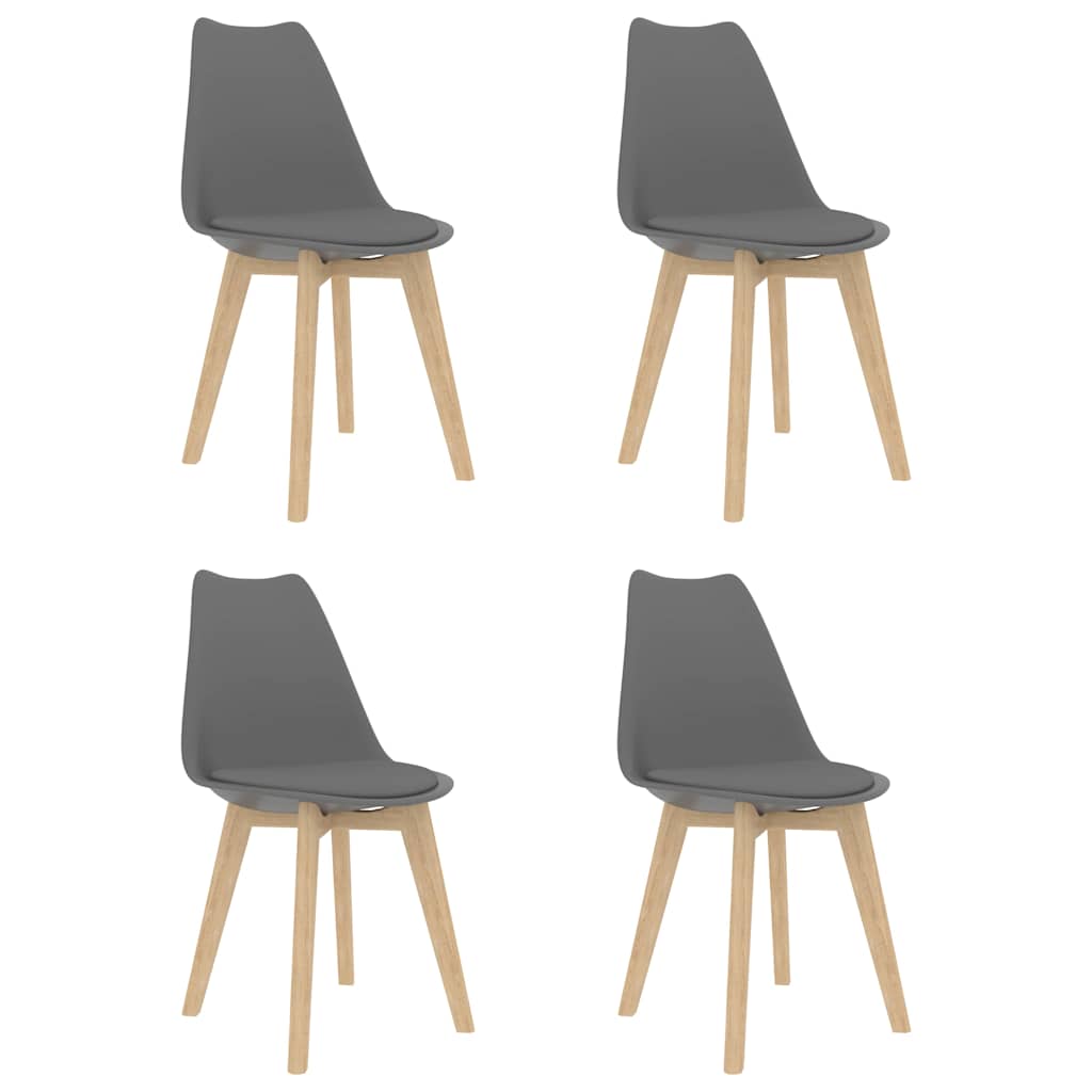 Vidaxl eetkamerstoelen 4 st kunststof grijs