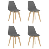 Vidaxl eetkamerstoelen 4 st kunststof grijs