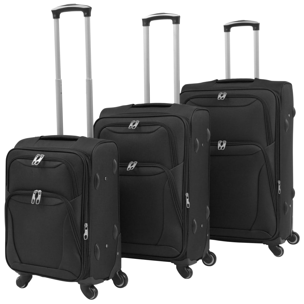 Vidaxl Trolleyset Nero 3 pezzi