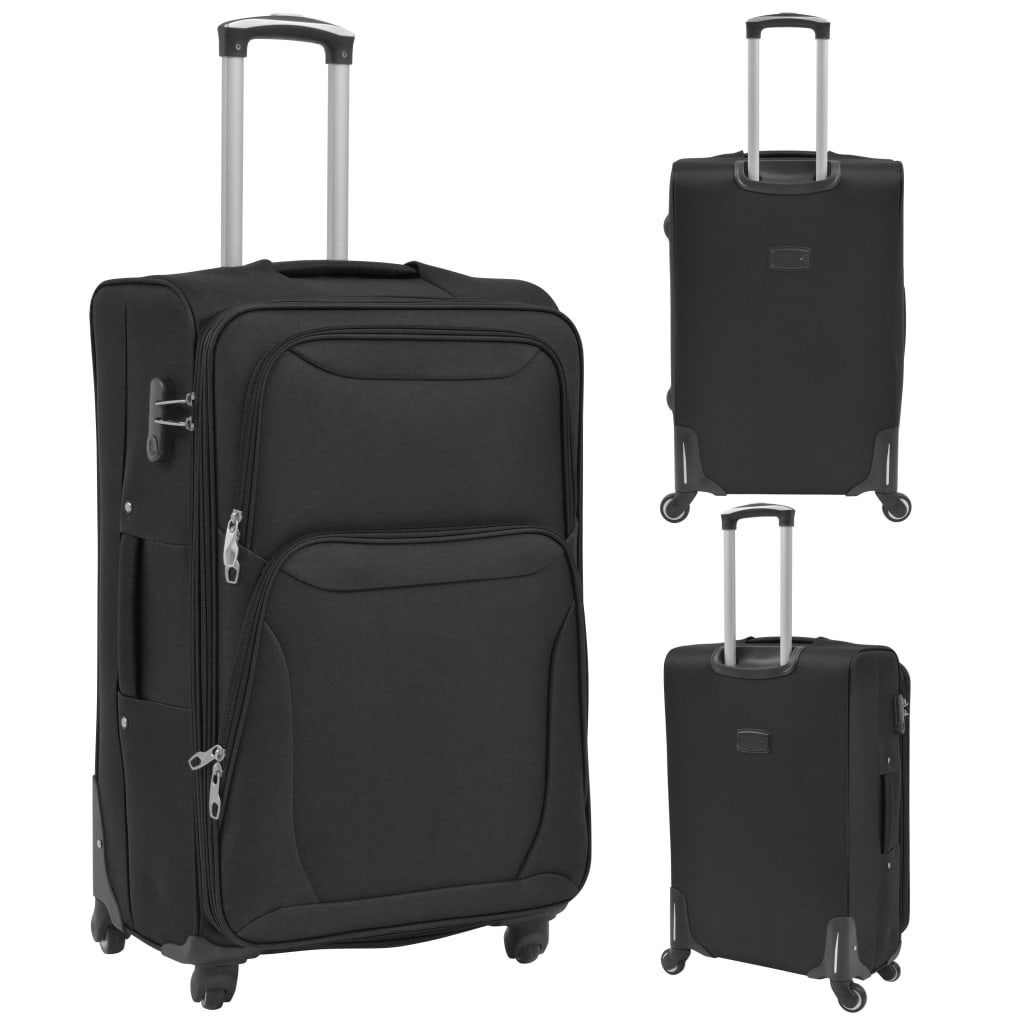 Vidaxl Trolleyset Nero 3 pezzi