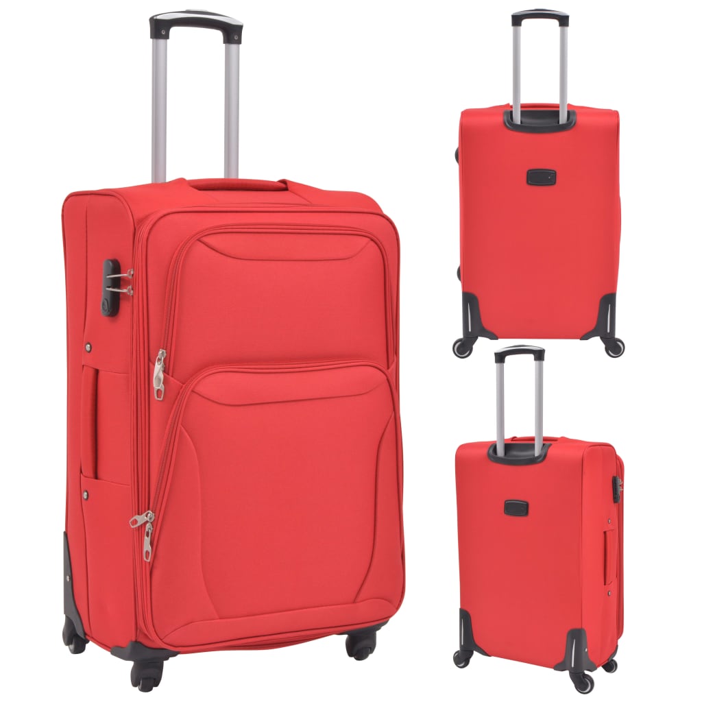 Vidaxl Trolleyset Red 3 pezzi