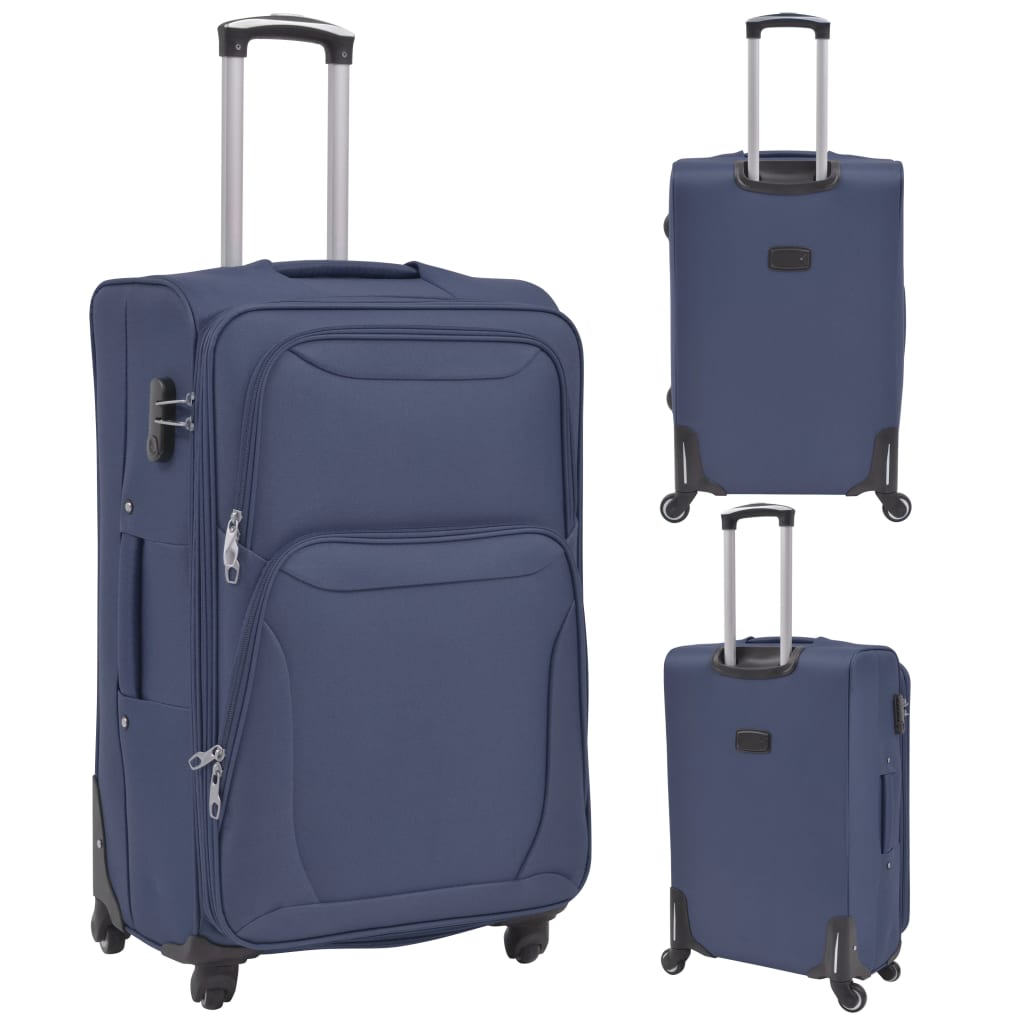 Vidaxl Trolleyset Navy Blue 3 pezzi