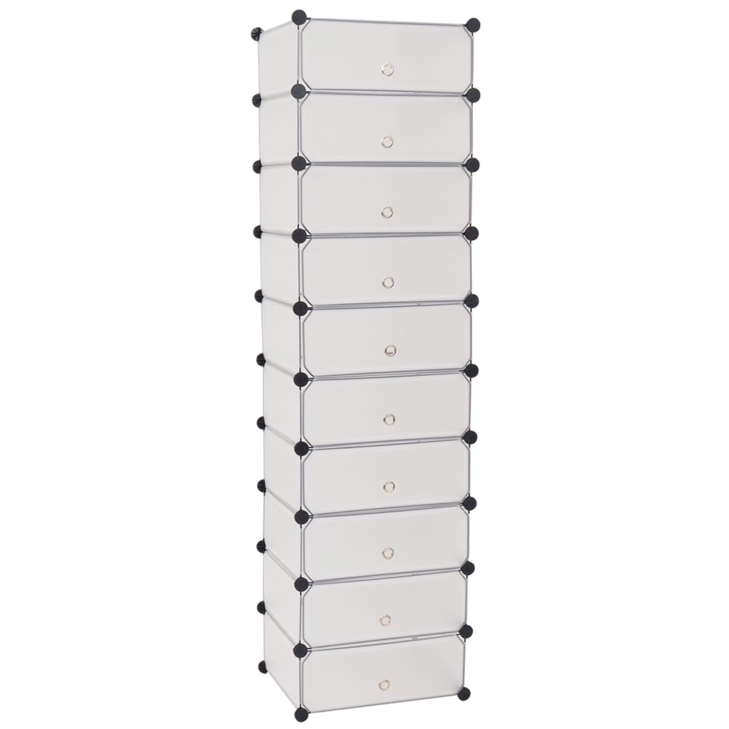 VidaXL shoe cabinet with 10 collapsive compartments white