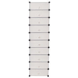 VidaXL shoe cabinet with 10 collapsive compartments white