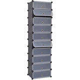 VidaXL shoe cabinet with 10 collapsing compartments black