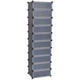 VidaXL shoe cabinet with 10 collapsing compartments black