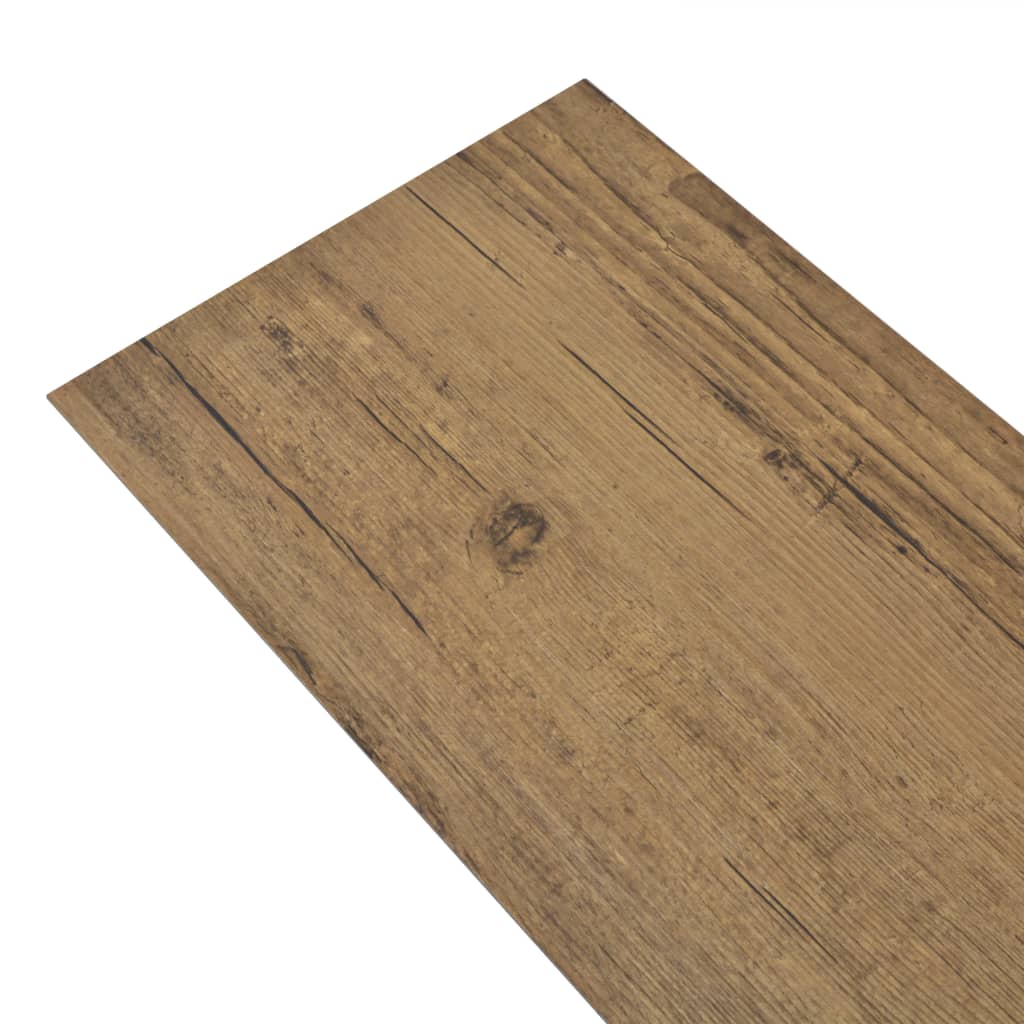 Planches de plancher vidaxl non auto-adhésives 5,26 m² 2 mm en PVC Brown