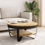Vidaxl salontafel 65x32 cm massief ruw mangohout