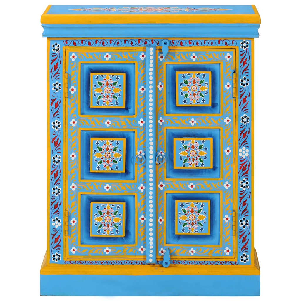Vidaxl wandkast handgeschilderd massief mangohout turquoise