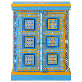 Vidaxl wandkast handgeschilderd massief mangohout turquoise