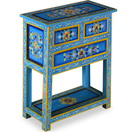 Vidaxl dressoir met lades handgeschilderd massief mangohout turquoise